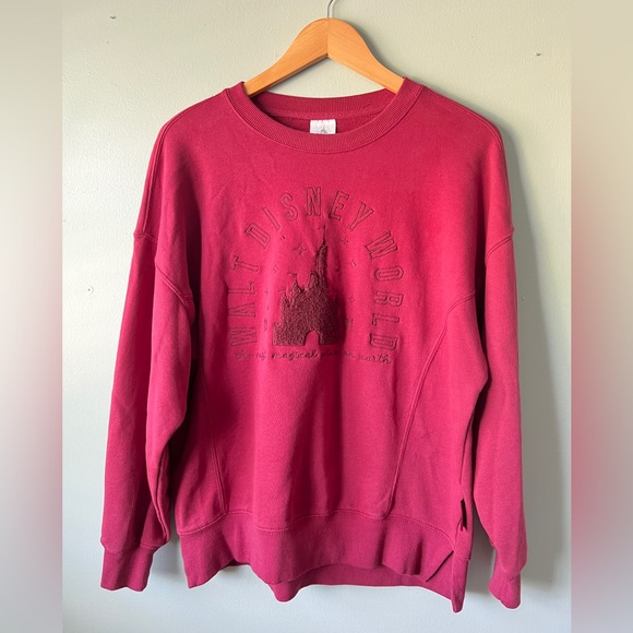 Disney Tops - Red Disney World Sweatshirt EUC oversized XS